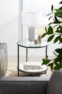 Harlow Glass Chairside Table