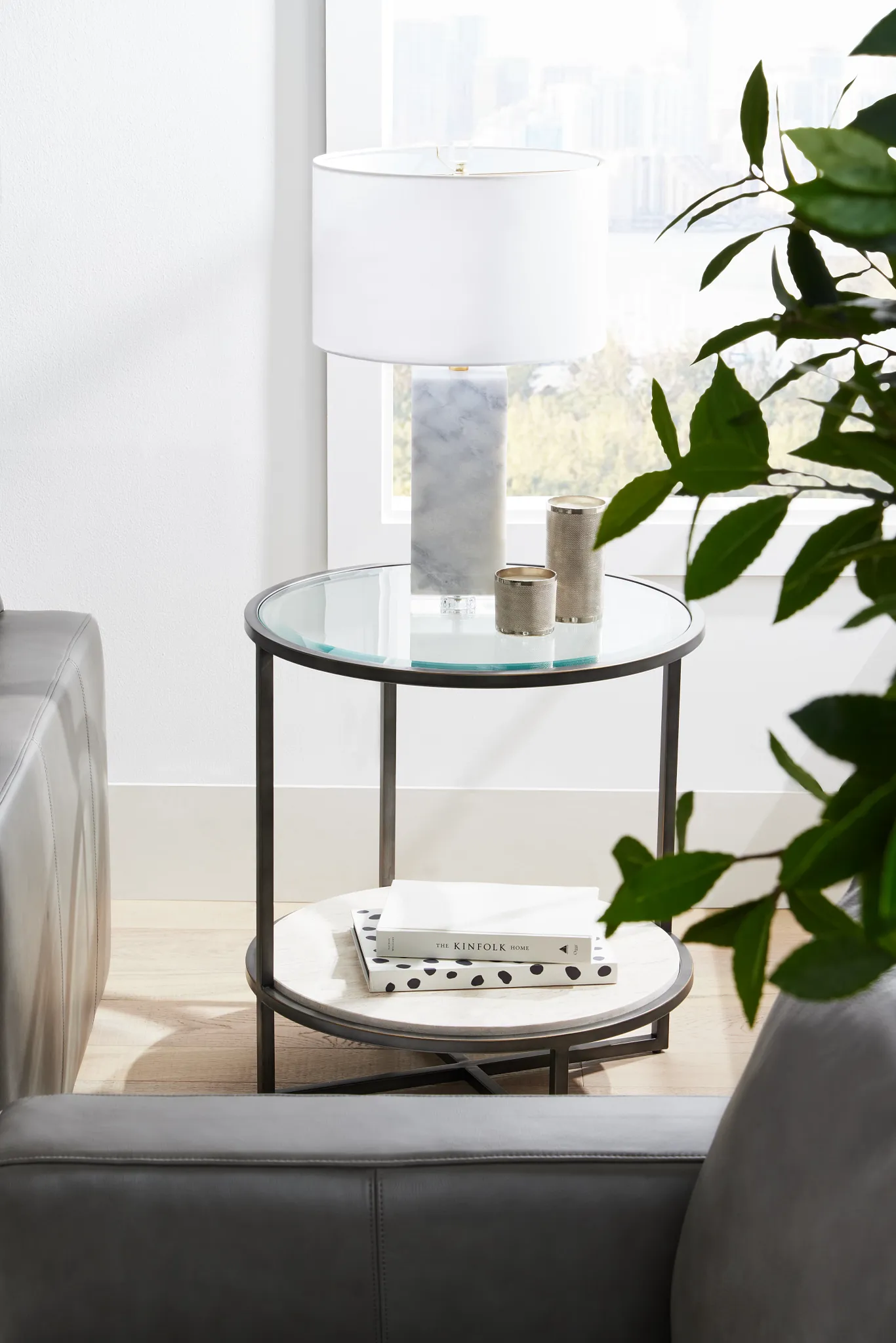 Harlow Glass Chairside Table