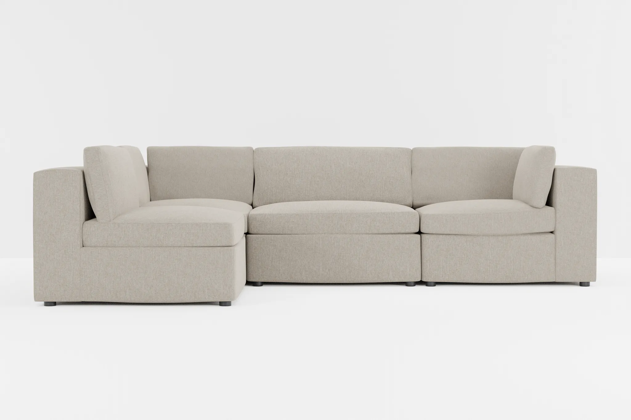 Destin Elevation Khaki Fabric 4-piece Modular Sectional