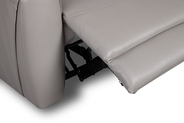 Walker Light Gray Lthr/vinyl Power Recliner With Power Headrest
