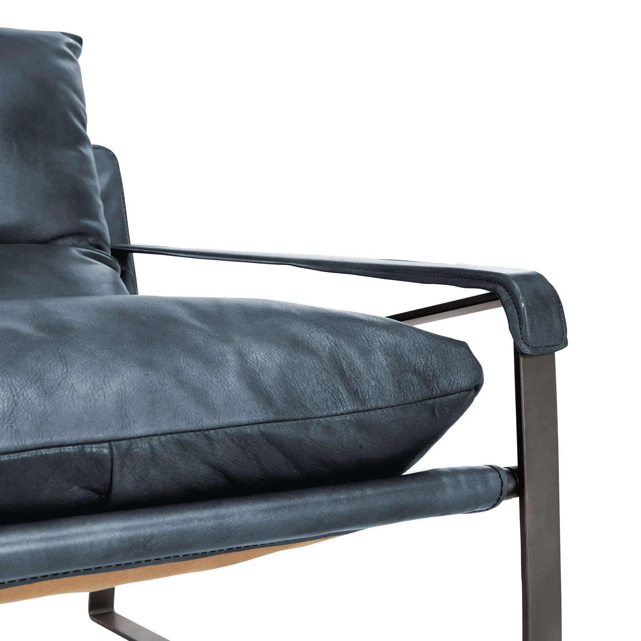 Times Blue Leather Accent Chair Times Blue Leather Accent Chair