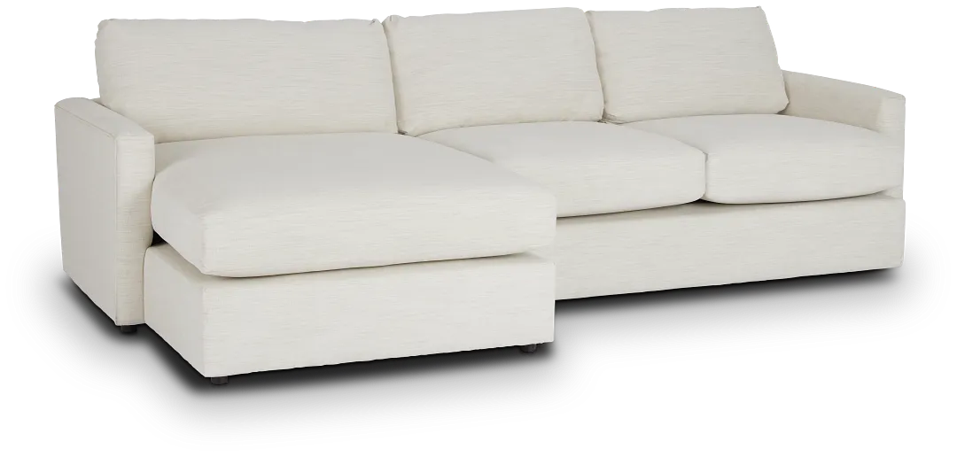 Noah Ivory Fabric Small Left Chaise Sectional
