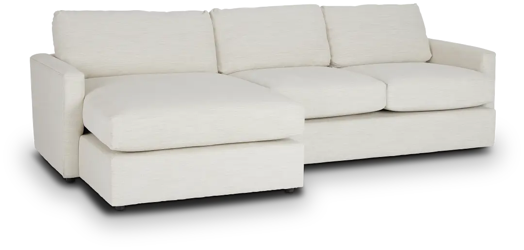 Noah Ivory Fabric Small Left Chaise Sectional Noah Ivory Fabric Small Left Chaise Sectional