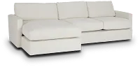Noah Ivory Fabric Small Left Chaise Sectional