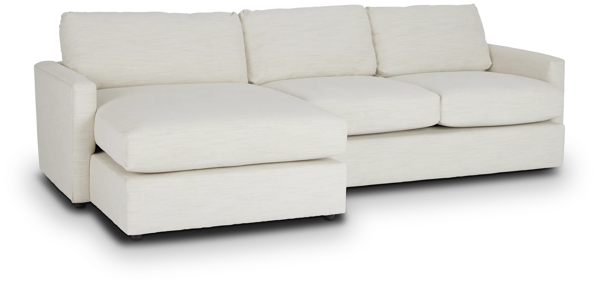 Noah Ivory Fabric Left Chaise Sectional