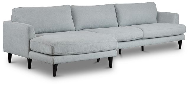 Fremont Light Blue Fabric Left Chaise Sectional