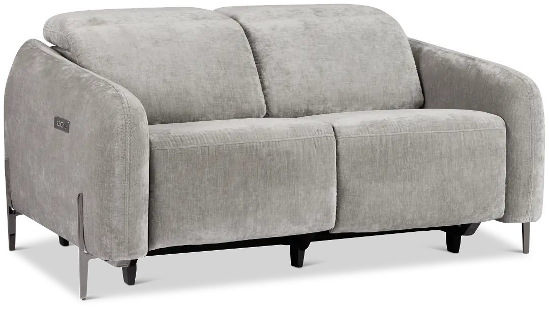 Zuri Gray Velvet Power Reclining Loveseat W/ Power Headrest Zuri Gray Velvet Power Reclining Loveseat W/ Power Headrest