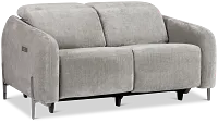 Zuri Gray Velvet Power Reclining Loveseat W/ Power Headrest