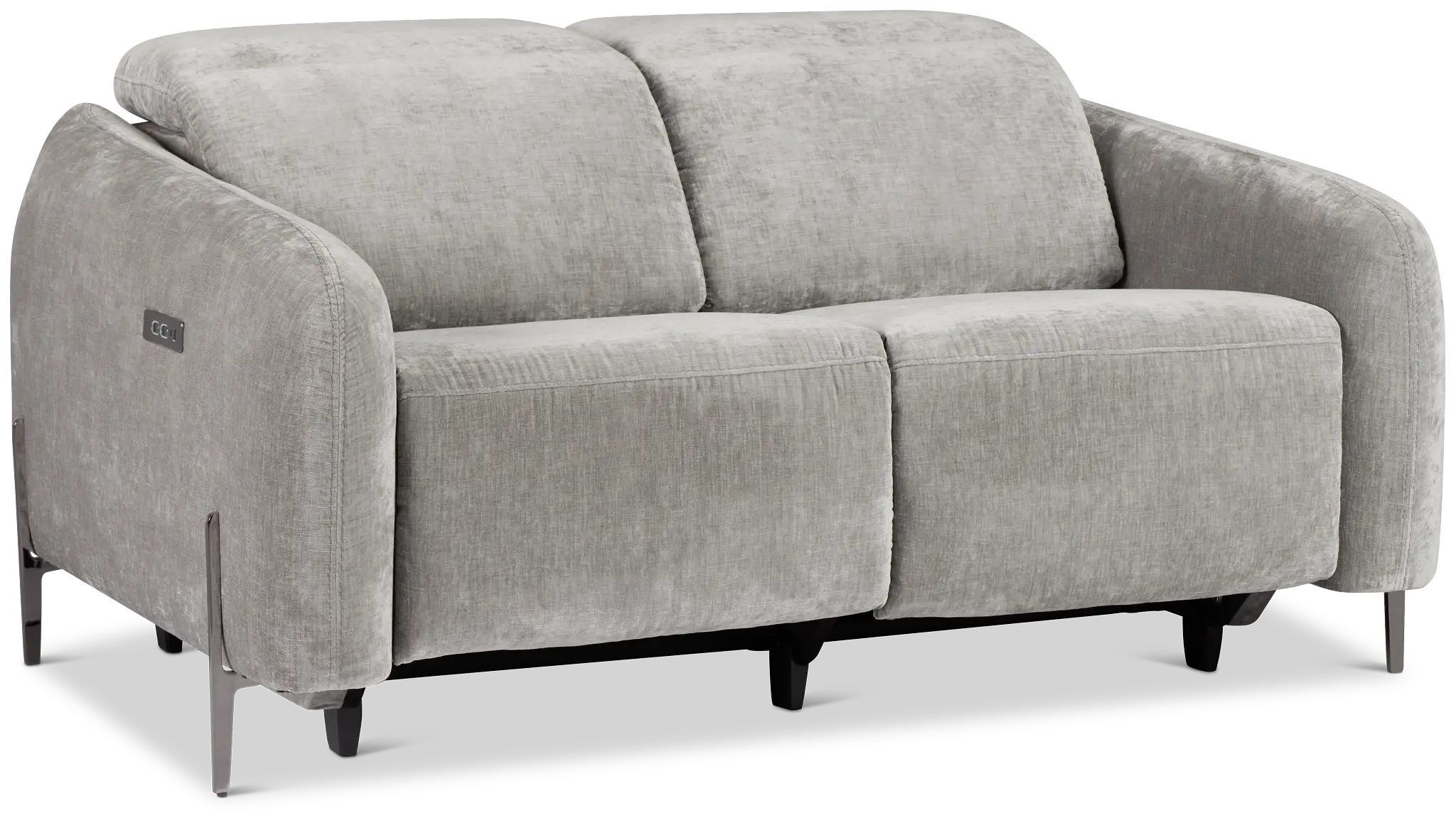 Zuri Gray Velvet Power Reclining Loveseat W/ Power Headrest Zuri Gray Velvet Power Reclining Loveseat W/ Power Headrest