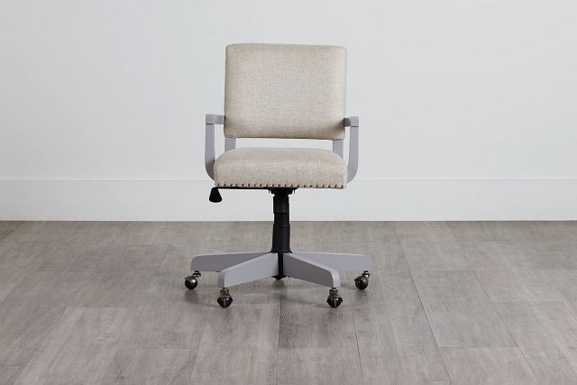 Newport Gray Wood Upholstered Desk Chair