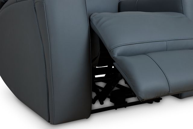 Summit Blue Lthr/vinyl Power Recliner With Power Headrest