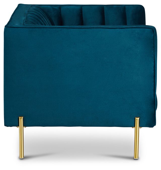 Bella Dark Blue Velvet Loveseat