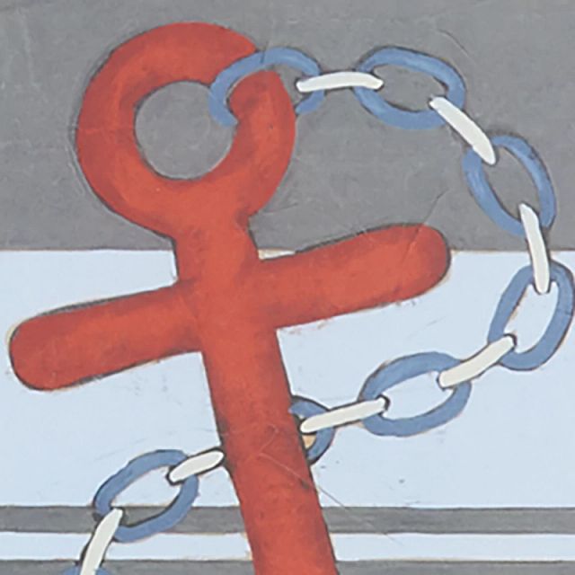 Anchor Red Framed Wall Art
