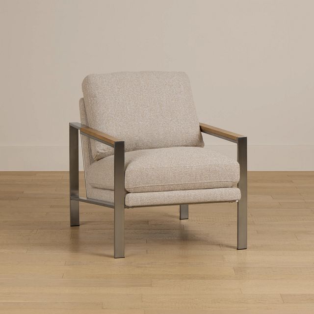 Wyatt Beige Fabric Accent Chair