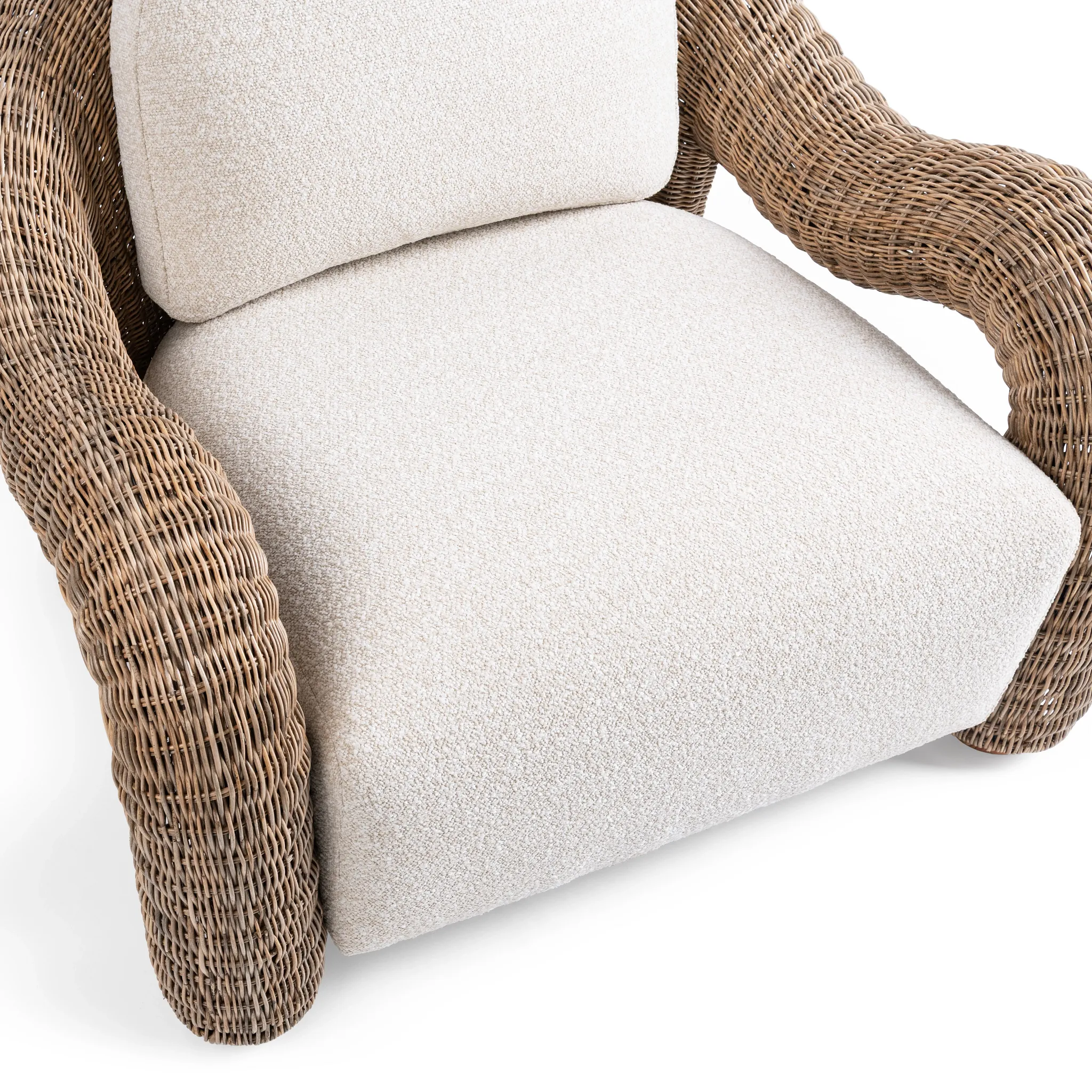 Cross Beige Woven Cushioned Chair
