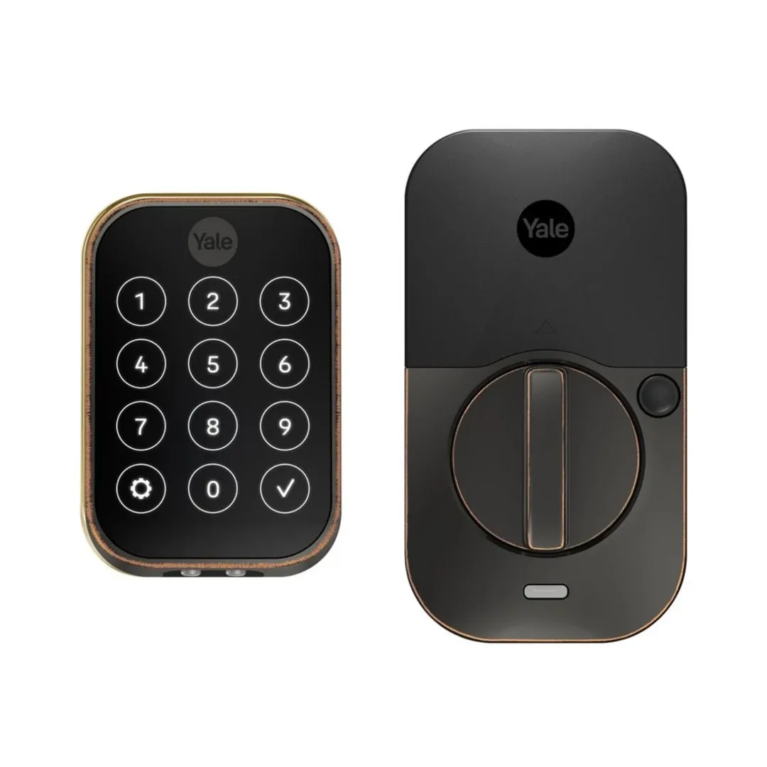 Yale Pro 2 Pushbutton Bluetooth Bronze Key-free Touchscreen Door Lock