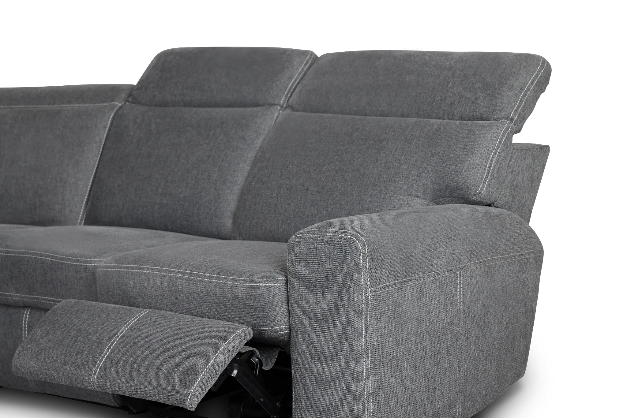 Callum Dark Gray Fabric Small Dual Power Reclining Two-arm Sectional