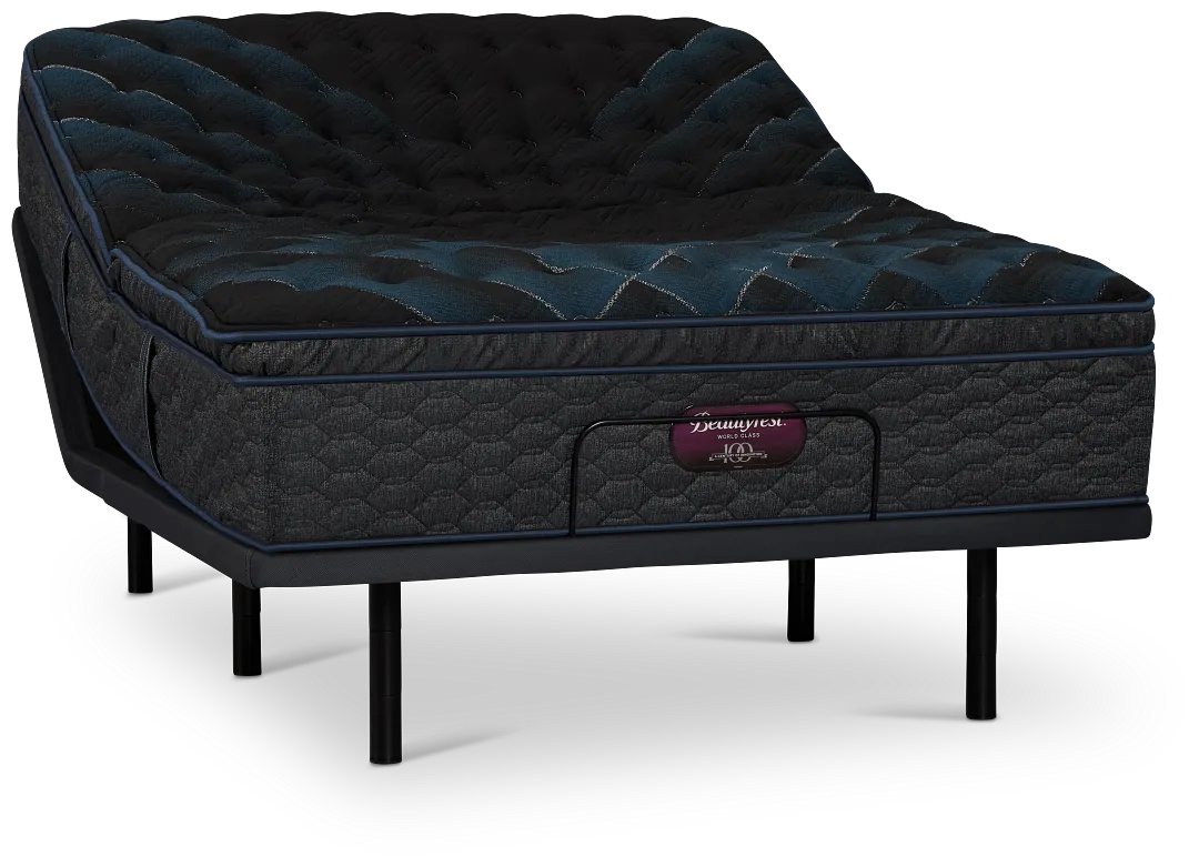 Simmons Beautyrest World Class Level 4 Firm Baselogic Gold Adjustable Base Mattress Set