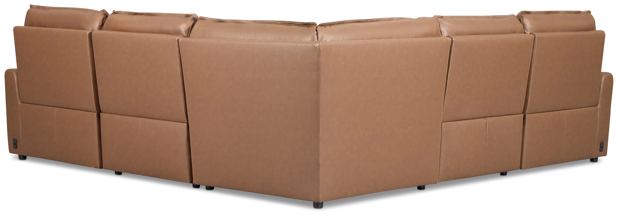 Edison Dark Brown Lthr/vinyl Small Dual Power Reclining Two-arm Sectional