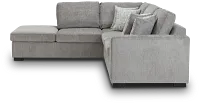 Blakely Gray Fabric Small Left Bumper Sectional