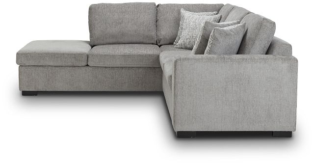 Blakely Gray Fabric Small Left Bumper Sectional