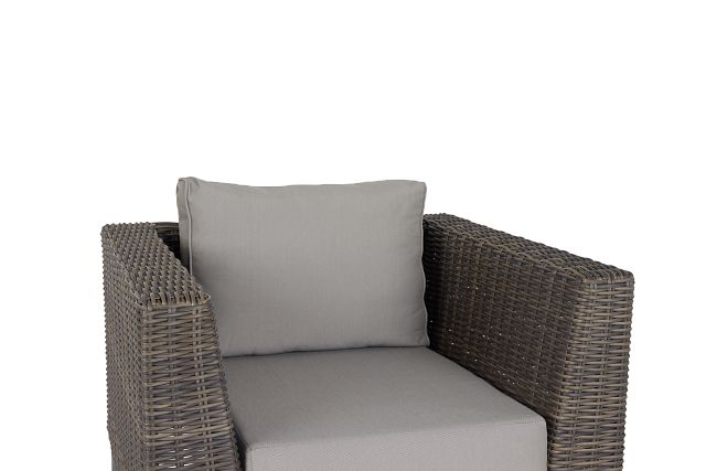 Tulum Gray Woven Cushioned Arm Chair