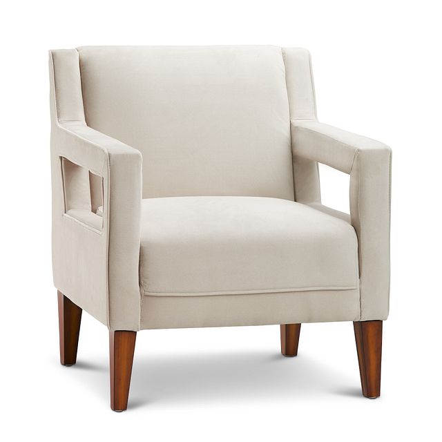 Beige velvet accent chair Outlet