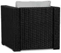 Montecito Black Chair With Light Blue Cushions