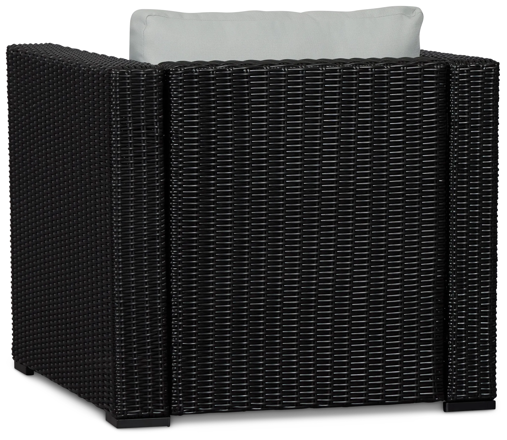 Montecito Black Chair With Light Blue Cushions