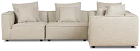 Tatum Beige Fabric 5-piece Modular Sectional