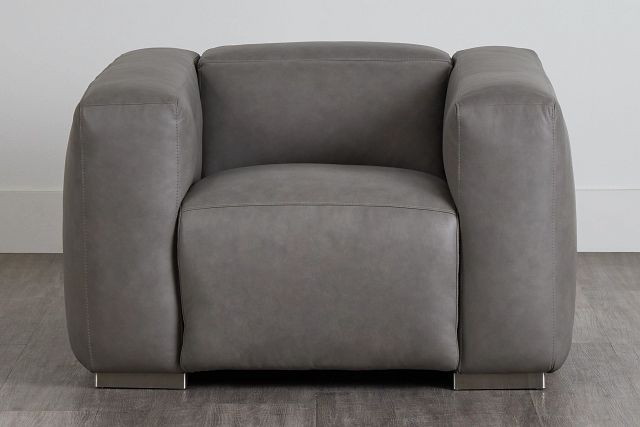 Copa Gray Leather Power Recliner