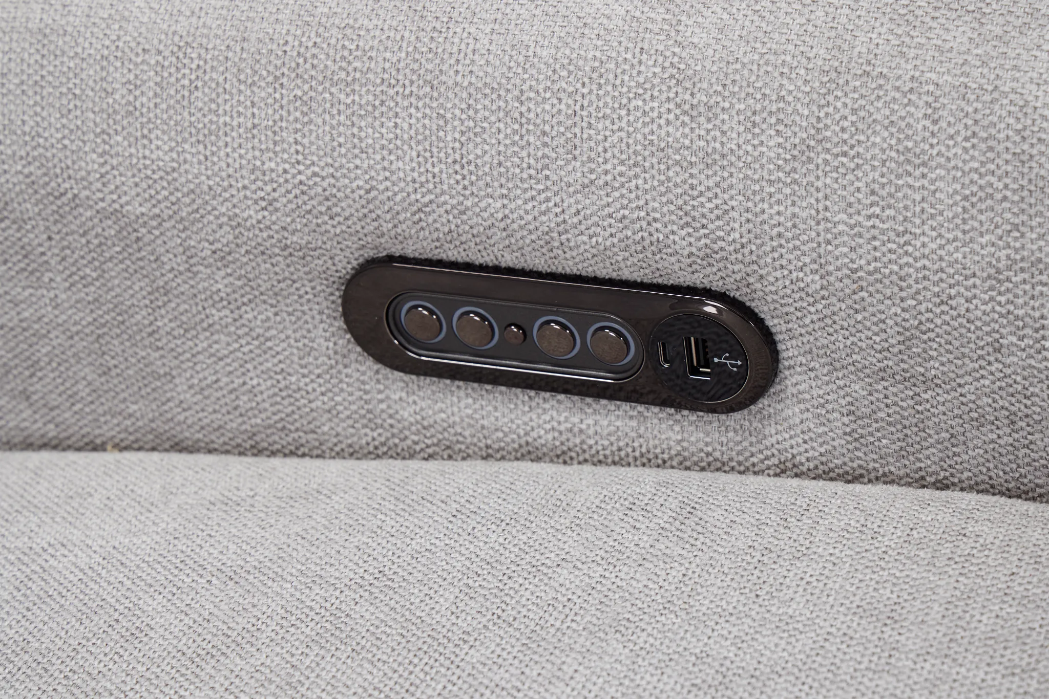 Callum Light Gray Fabric 2-piece Modular Power Reclining Sofa