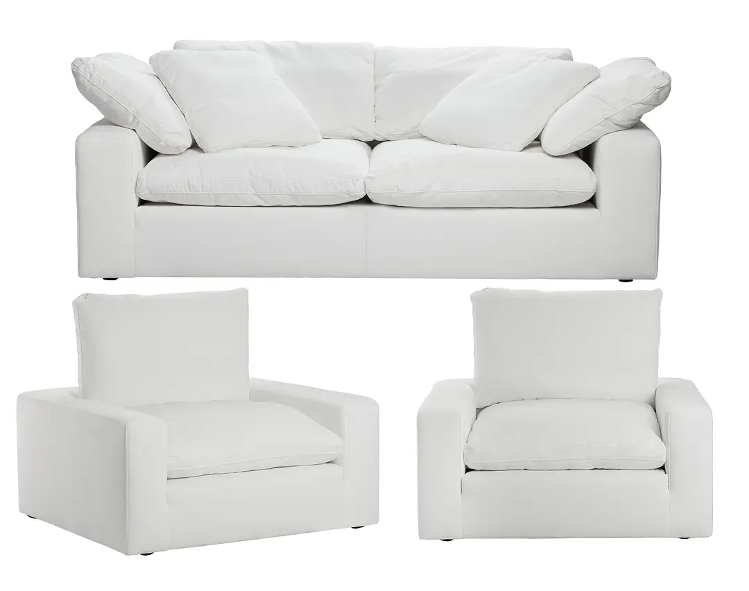 Nixon White Fabric Living Room Nixon White Fabric Living Room