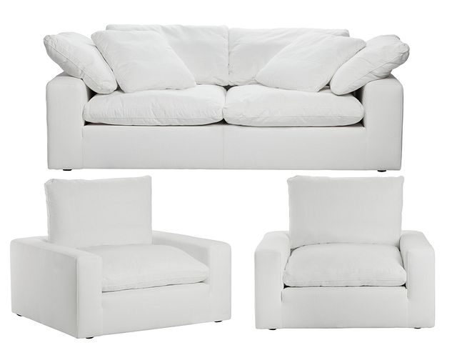 Nixon White Fabric Living Room