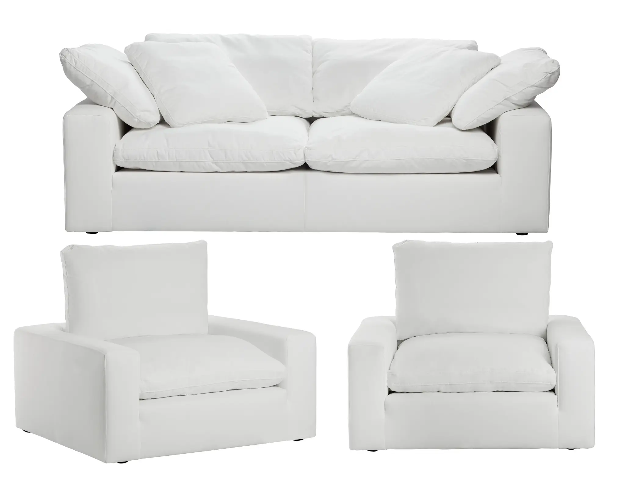 Nixon White Fabric Living Room Nixon White Fabric Living Room