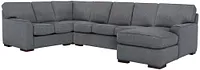 Austin Blue Fabric Right Chaise Memory Foam Sleeper Sectional