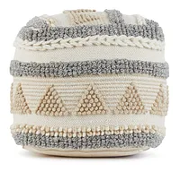 Ashin Beige Accent Pouf