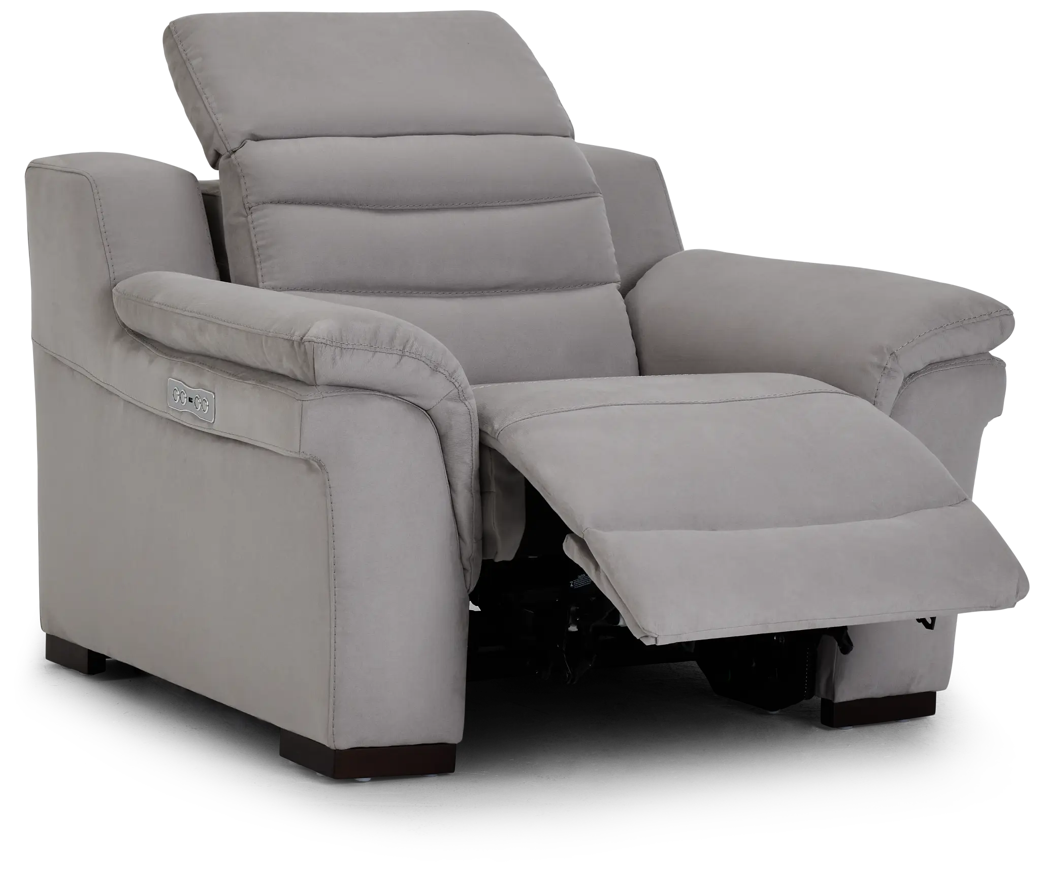 Sentinel Light Gray Micro Power Recliner With Power Headrest Sentinel Light Gray Micro Power Recliner With Power Headrest