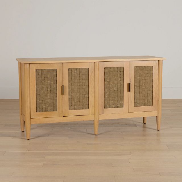 Caras Light Tone Woven Credenza