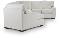 Austin White Fabric Small Left Cuddler Sectional