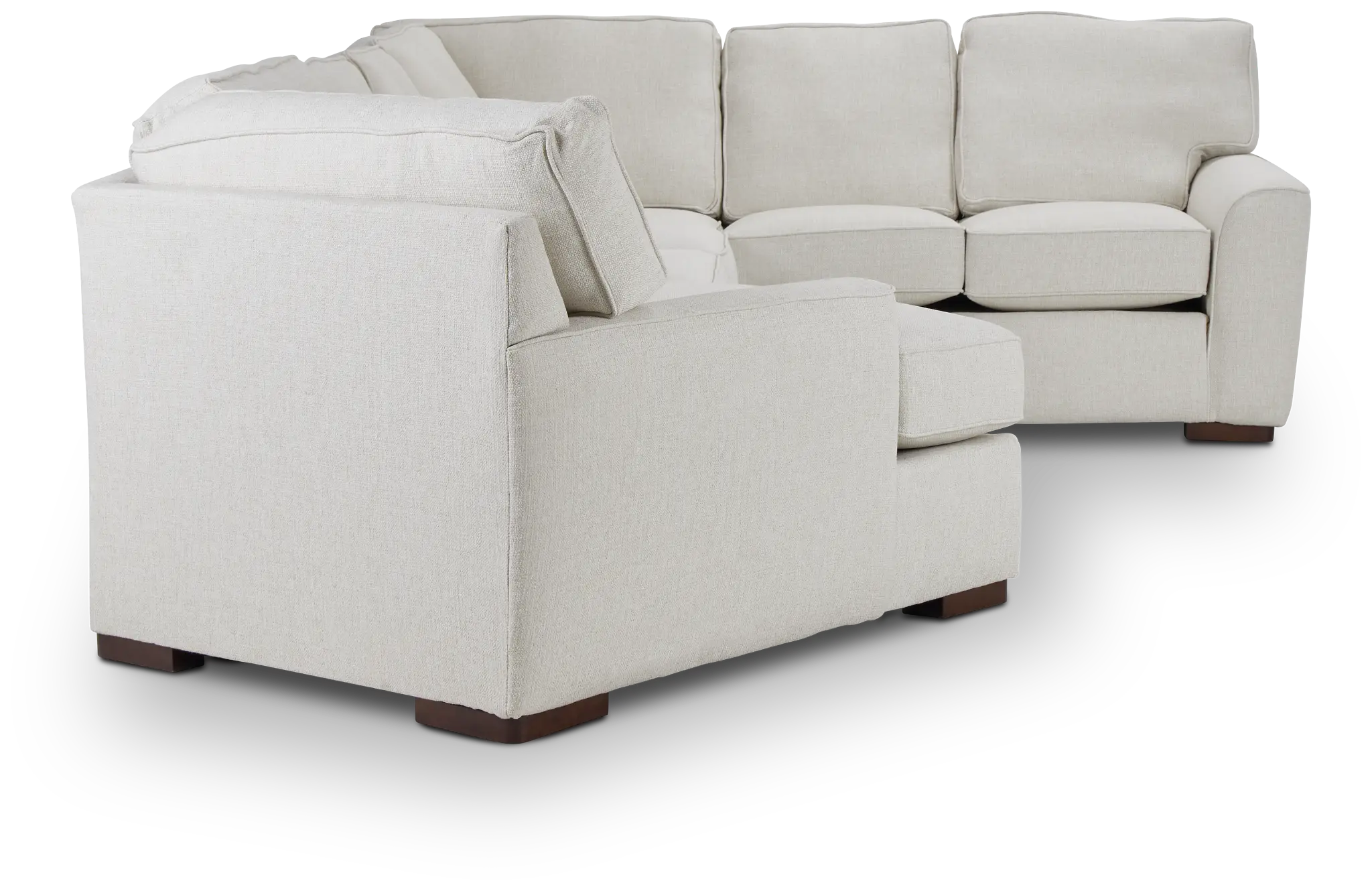 Austin White Fabric Small Left Cuddler Sectional Austin White Fabric Small Left Cuddler Sectional