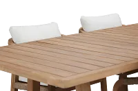Laguna Light Tone 90" Rectangular Table & 4 White Cushioned Chairs