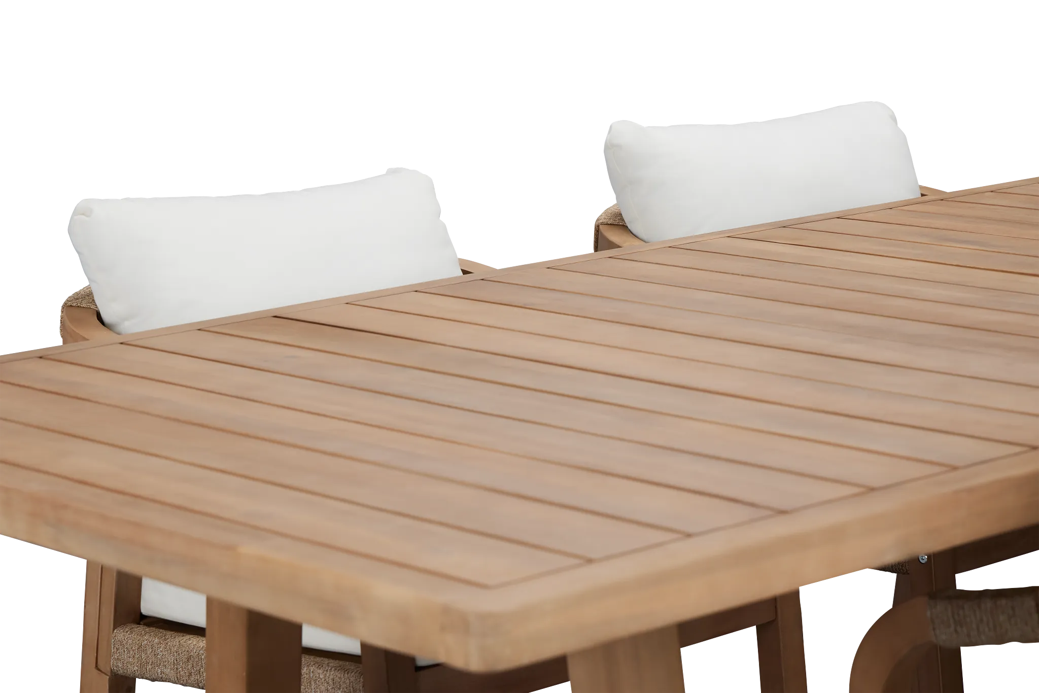 Laguna Light Tone 90" Rectangular Table & 4 White Cushioned Chairs