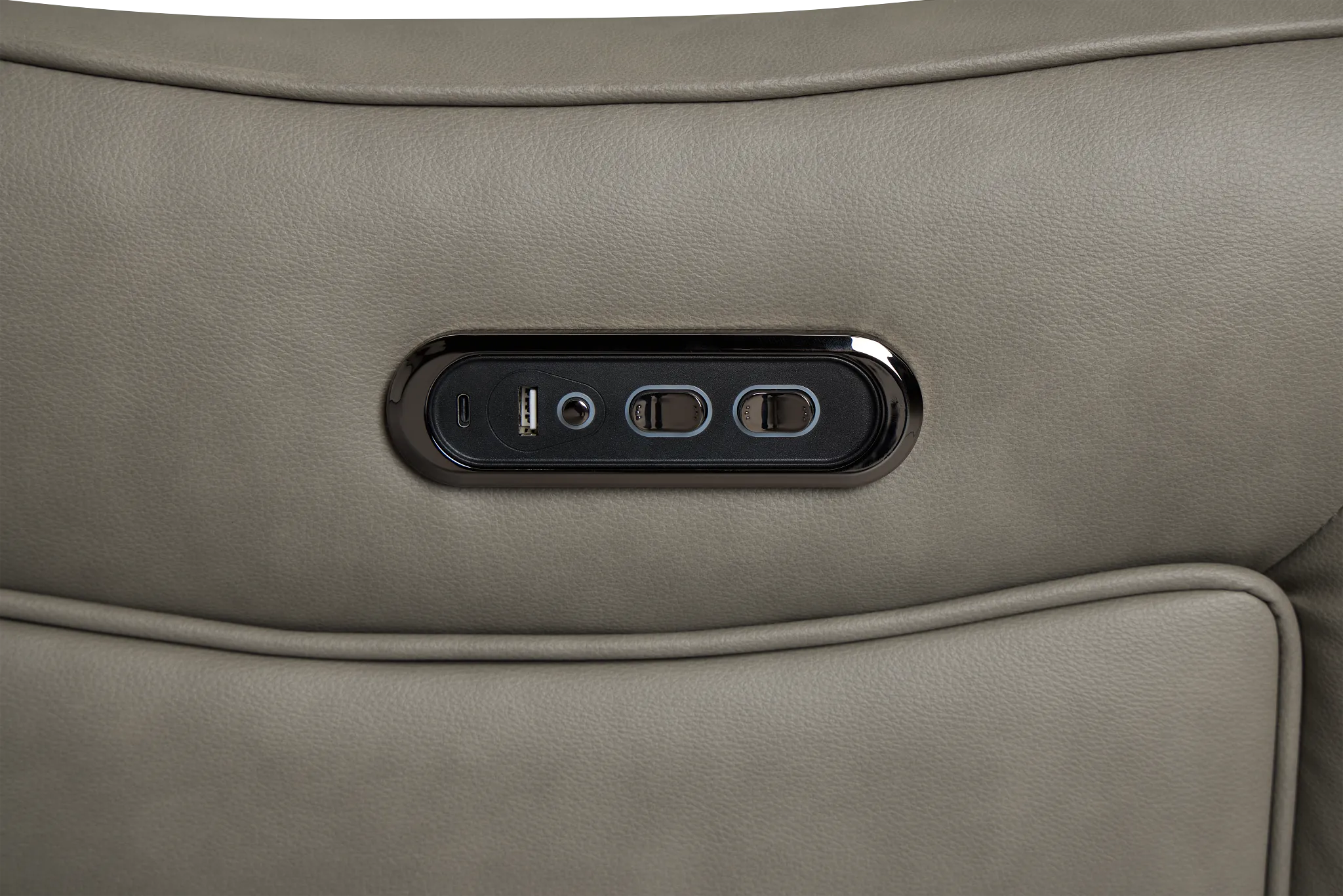 Julian Light Gray Lthr/vinyl Power Swivel Glider Recliner