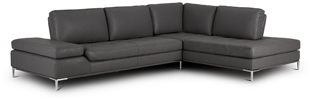 Camden Dark Gray Micro Right Chaise Sectional (1)