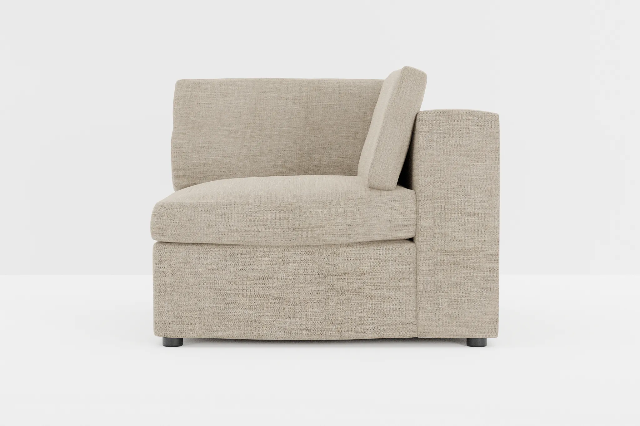 Destin Victory Taupe Fabric Corner Chair