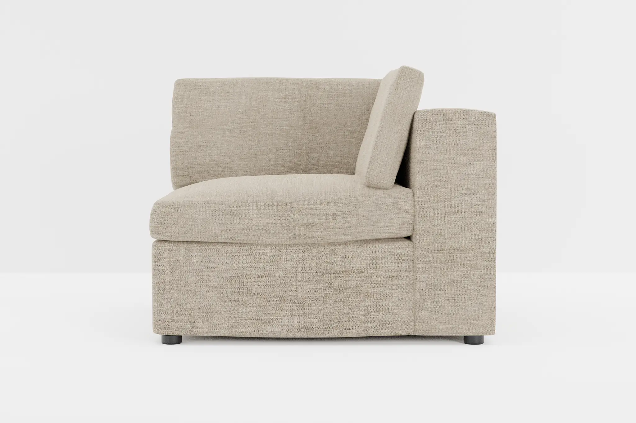 Destin Victory Taupe Fabric Corner Chair Destin Victory Taupe Fabric Corner Chair