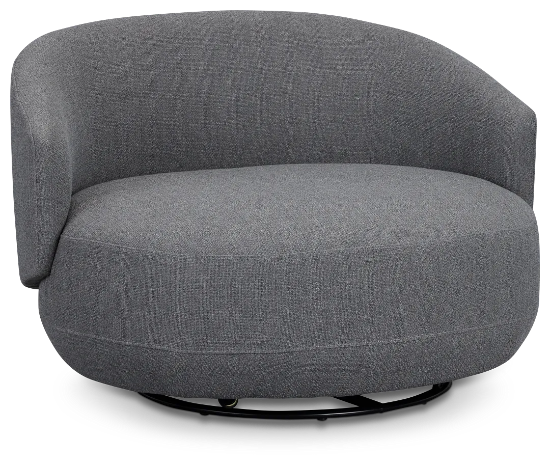 Chrisley Dark Gray Fabric Swivel Accent Chair