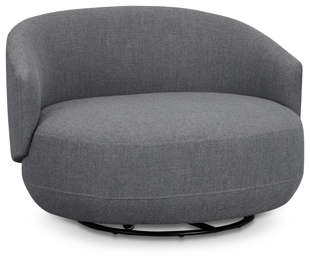 Chrisley Dark Gray Fabric Swivel Accent Chair Chrisley Dark Gray Fabric Swivel Accent Chair