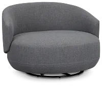 Chrisley Dark Gray Fabric Swivel Accent Chair